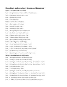 Liberal Arts Mathematics 2 Scope and Sequence – Math Nation US